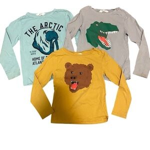 H&M Boys 6-8yr Long Sleeve Lot Clothing Set Tee Shirt Fall Outfit 6 7 8 yr Top